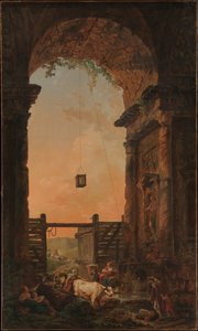 Návrat dobytka od Hubert Robert