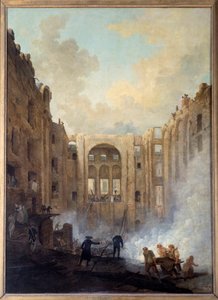 Požár opery v Palais Royal (Paříž). Obraz Huberta Roberta (1733-1808) od Hubert Robert