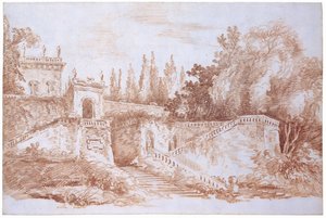 Pohled do zahrad vily Mattei od Hubert Robert