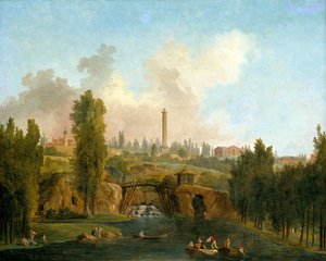Pohled na park v Méréville od Hubert Robert