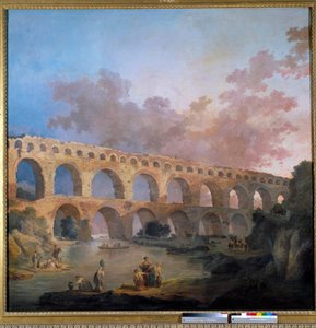 Pohled na most du Gard Obraz od Huberta Roberta (1733-1808) 18. století Sun. 2,42x2,42 m - Pohled na Pont du Gard (Francie). Obraz Huberta Roberta (1733-1808) od Hubert Robert