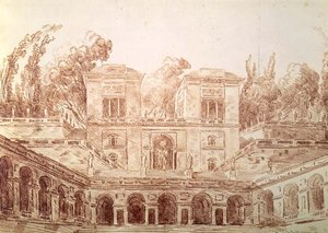 Villa Farnese, Řím (kresba) od Hubert Robert