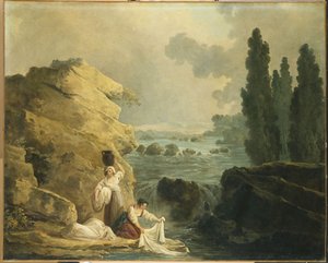 Pračky podle kaskády od Hubert Robert