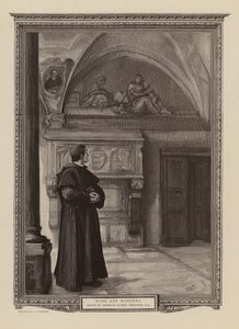Mnich a Madona (rytina) od Hubert von (after) Herkomer