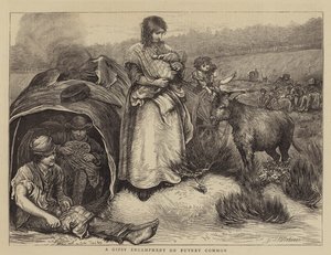 Gipsy Tábořiště na Putney Common od Hubert von Herkomer