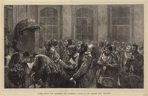Služba Boží pro pastýře a pastevce, studie v Berners Hall, Islington od Hubert von Herkomer