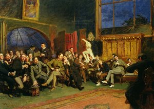 Večer v ateliéru s mými studenty, 1886 od Hubert von Herkomer