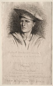 Hlava mladého muže, 1881. od Hubert von Herkomer