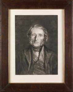 Portrét Ruskina (mezzotinta) od Hubert von Herkomer