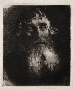 Studie hlavy starého muže od Hubert von Herkomer