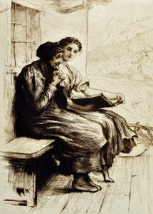 Words of Comfort, cca 1879 (lept) od Hubert von Herkomer