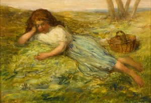 Dívka a košík, 19. století od Hugh Cameron