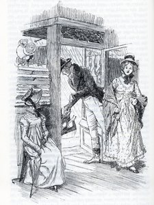 "Emma vysvětluje, že je to ona, kdo zařídil svatbu slečny Taylorové a pana Westona" (ilustrace) od Hugh Thomson