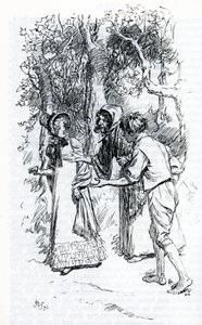 "Harriet, napadena cikány" (ilustrace) od Hugh Thomson