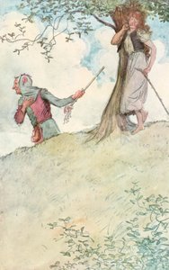 Ilustrace k Shakespearově knize Jak se vám líbí (barevné lito) od Hugh Thomson