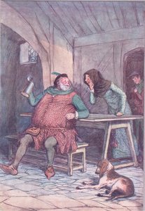 Marry je krátká a dlouhá , ilustrace z Veselé paničky z Windsoru , 1910 od Hugh Thomson