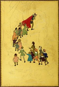 Horní obálka s ilustrací Piper, za kterou jdou děti, 1893 od Hugh Thomson