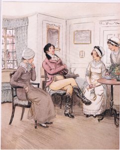 Valentine: "Lituji, že jsou venku, Patty, ale budu čekat na jejich návrat." (litho) od Hugh Thomson