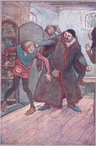 Padouch! Larron! (Vytahuje Simple out), ilustrace z Veselých paniček windsorských , 1910 od Hugh Thomson