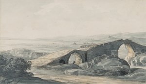 Devils Bridge při pohledu na moře, řeka Anda, cca 1818 (wc na papíře)