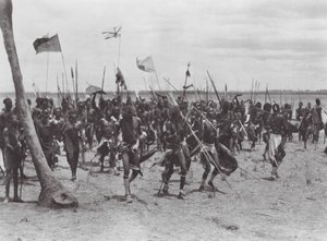 Afrika: Pohřební obřad Šilluků u Tongy (čb foto) od Hugo Adolf Bernatzik