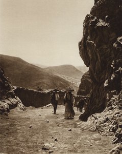 Mexiko: ulice v Pachuce (čb fotografie)