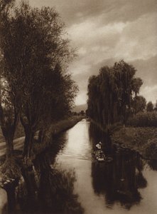 Mexiko: kanál Viga (čb fotografie) od Hugo Brehme