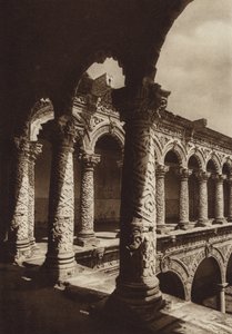 Mexiko: hlavní město Mejico, klášter Merced (čb fotografie) od Hugo Brehme
