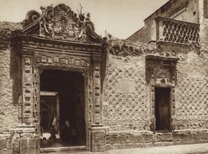 Mexiko: Koloniální dům v severovýchodní části hlavního města (čb fotografie) od Hugo Brehme