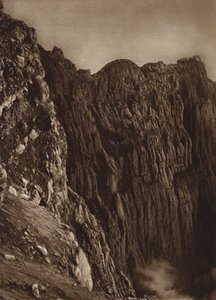 Mexiko: kráter Popocatepetl (čb fotografie) od Hugo Brehme