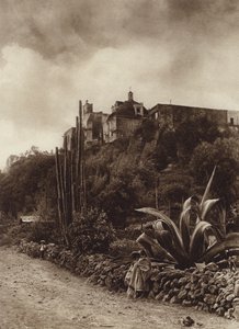 Mexiko: kostel Tepepam (čb fotografie) od Hugo Brehme