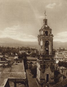 Mexiko: kostel v Xochimilcu (čb fotografie) od Hugo Brehme