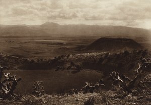 Mexiko: La Caldera, vyhaslé sopky v okolí hlavního města Mexika (čb fotografie) od Hugo Brehme