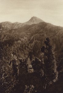 Mexiko: Nevado de Colima, částečný pohled (čb fotografie) od Hugo Brehme