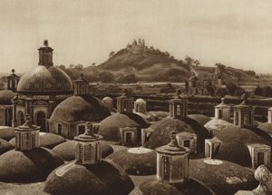 Mexiko: Piramide de Cholula (čb fotografie) od Hugo Brehme