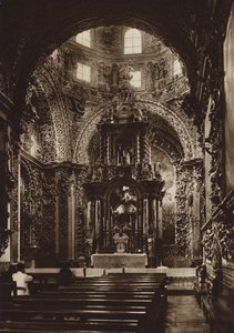Mexiko: Puebla, kaple kostela San Domingo (čb fotografie) od Hugo Brehme