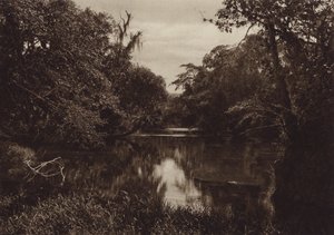 Mexiko: Tamasopo, Panorama del rio, stát Vera Cruz (čb fotografie)