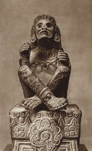 Mexiko: Xochipilli s maskou, Národní muzeum (čb fotografie) od Hugo Brehme