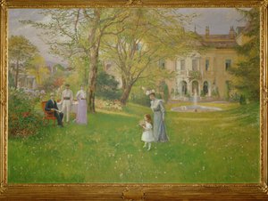 Park elegantní vídeňské vily (malba na plátně)