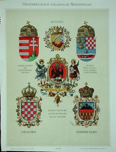 Erby z Rakousko-Uherska, z „Heraldischer Atlas“ od umělce od Hugo Gerard (after) Strohl