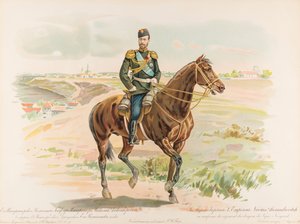 Jezdecký portrét ruského krále Mikuláše II. od Hugo Karlovich Bakmanson