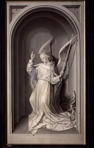 Anděl zvěstování, Vnější panel triptychu Portinari - olej na panelu, k.1475 od Hugo van der Goes