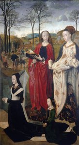 Oltář Portinari: Klanění pastýřů, detail vnitřní části - Olej na dřevě od Hugo van der Goes