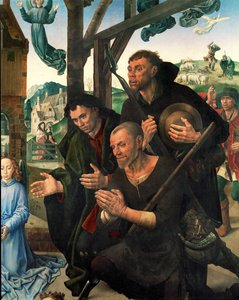 Tři pastýři (tempera na dřevě) od Hugo van der Goes