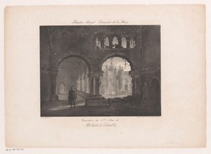 Kulisa pro operu Robert le diable Theatre Royal Francais de la Haye (název na objektu)