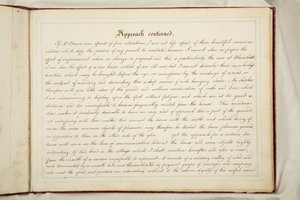 Text, Červená kniha hradu Blaise, sídlo Johna Scandretta Harforda Esq.
