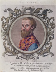 Portrét Andrease Vesalia (1514-64) z Recueil des Portraits de Medecins od maďarského lékaře Sambucus, 1574 od Hungarian School