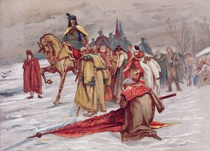 Rákoczi Ferenc se loučí se svým lidem při odchodu do exilu v únoru 1711, kolem roku 1900 od Hungarian School