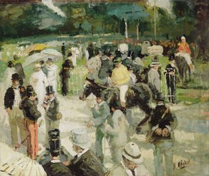 Závody v Longchamp (olej na plátně) od Hurst Balmford