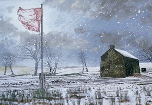 Drovers Arms and the Red Flag, poblíž Garth, 1992 (kvaš na kartě)